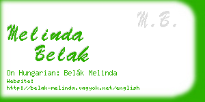 melinda belak business card