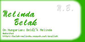 melinda belak business card